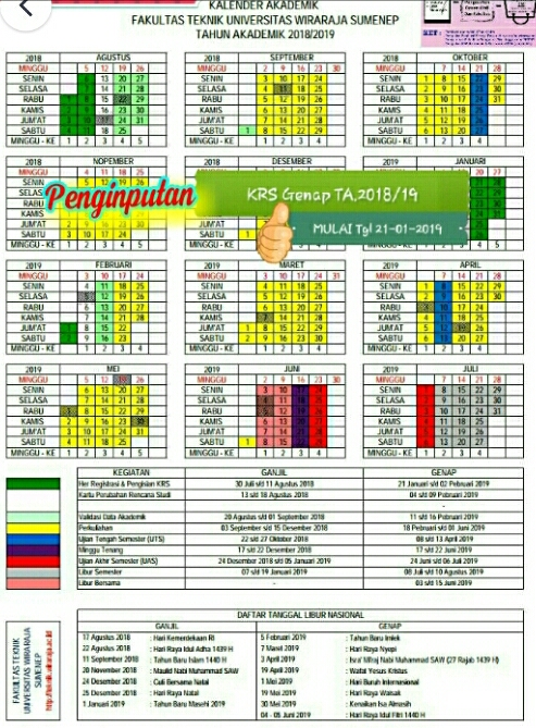 KRS SEMESTER GENAP TAHUN AKADEMIK 2018/2019